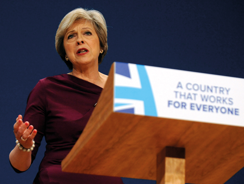 Theresa May, the UK's Conservative prime minister